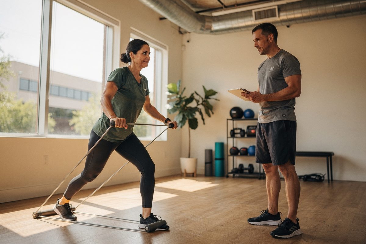 A supervised return-to-activity session at Totex Movement Studio